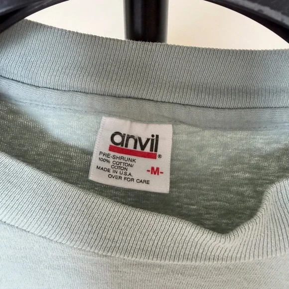 Vintage 1994 Anvil Vermont T-Shirt Sage Green Mens Medium USA Made - Picture 2 of 7